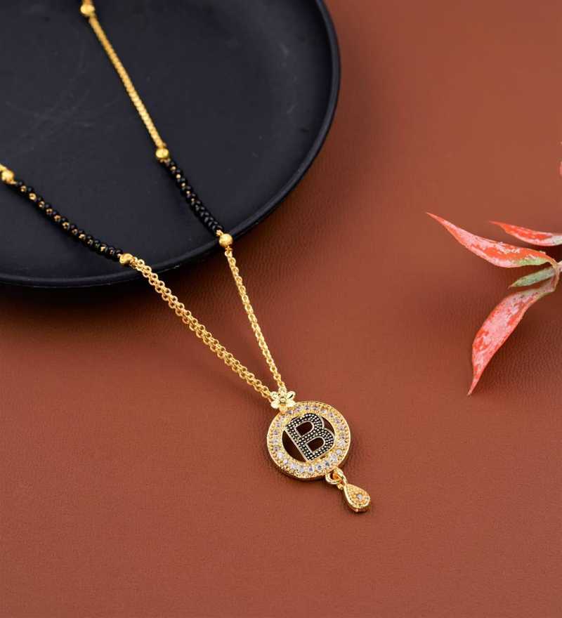 Jewel Store B Letter Alphabet Name Gold Plated Pendant Locket For Girls Women Gold Plated Alloy Design New Model Mangalsutras Alloy Mangalsutra Price In India Buy Jewel Store B Letter Alphabet Name Gold