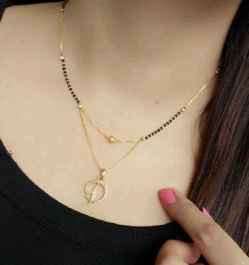 Bright Style D Letter Alphabet Name Gold Plated Pendant Locket For Girls Women Gold Plated Alloy Design New Model 18 Inch Mangalsutras Alloy Mangalsutra Price In India Buy Bright Style D Letter Alphabet