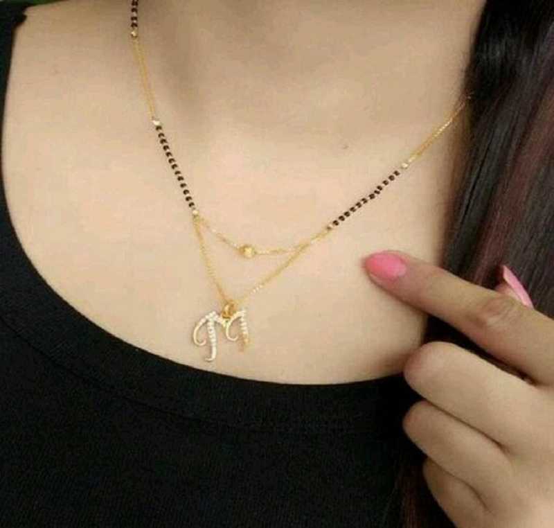 Bright Style M Letter Alphabet Name Gold Plated Pendant Locket For Girls Women Gold Plated Alloy Design New Model Mangalsutras Alloy Mangalsutra Price In India Buy Bright Style M Letter Alphabet Name Gold