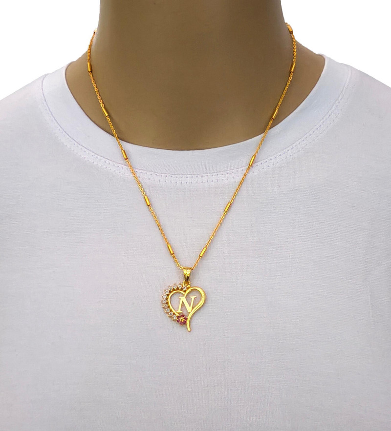 Jewel WORLD N letter locket pendants 