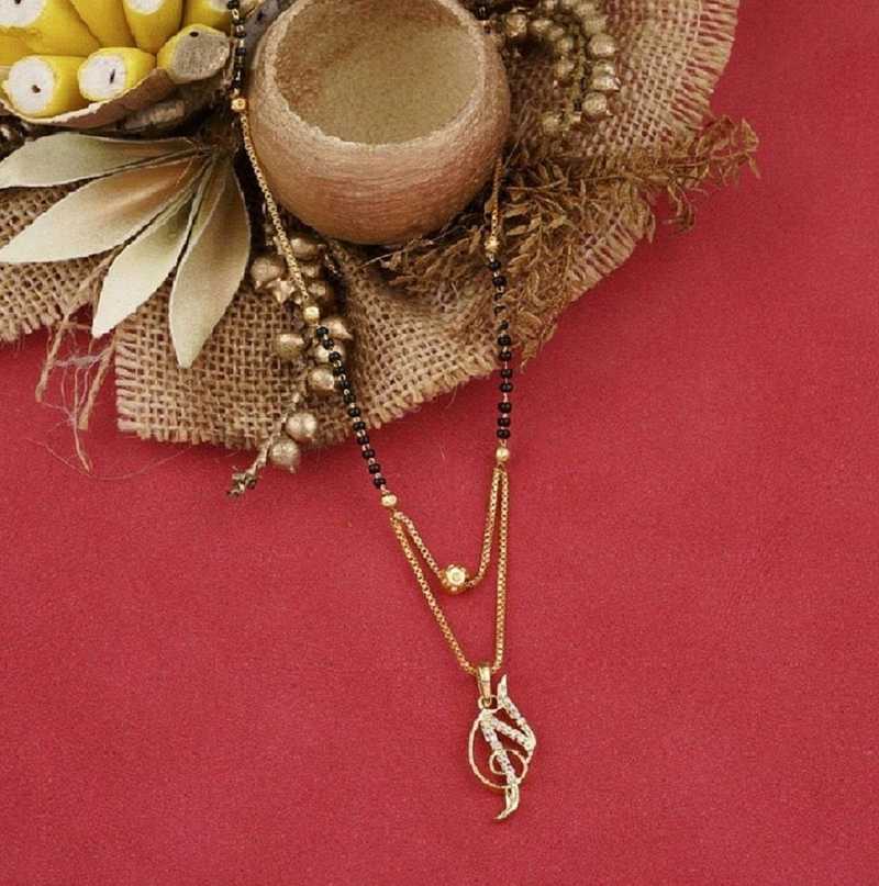 Jewel World N Letter Mangalsutra Gold Plated Pendant Locket For Girls Women Alloy Design New Model 18 Inch Short Long Stylish Traditional Fashionable Chain Alphabet Name Mangalsutras Alloy Mangalsutra Price In India Buy
