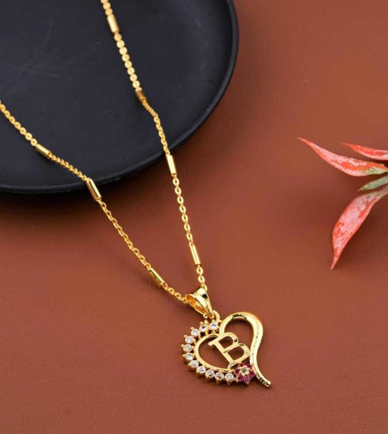 Jewel World B Letter Locket Pendants Alphabet Name Gold Plated Alloy New Model Design With 19 Inch Chain For Girls Women Gold Plated Alloy Price In India Buy Jewel World B Letter Locket