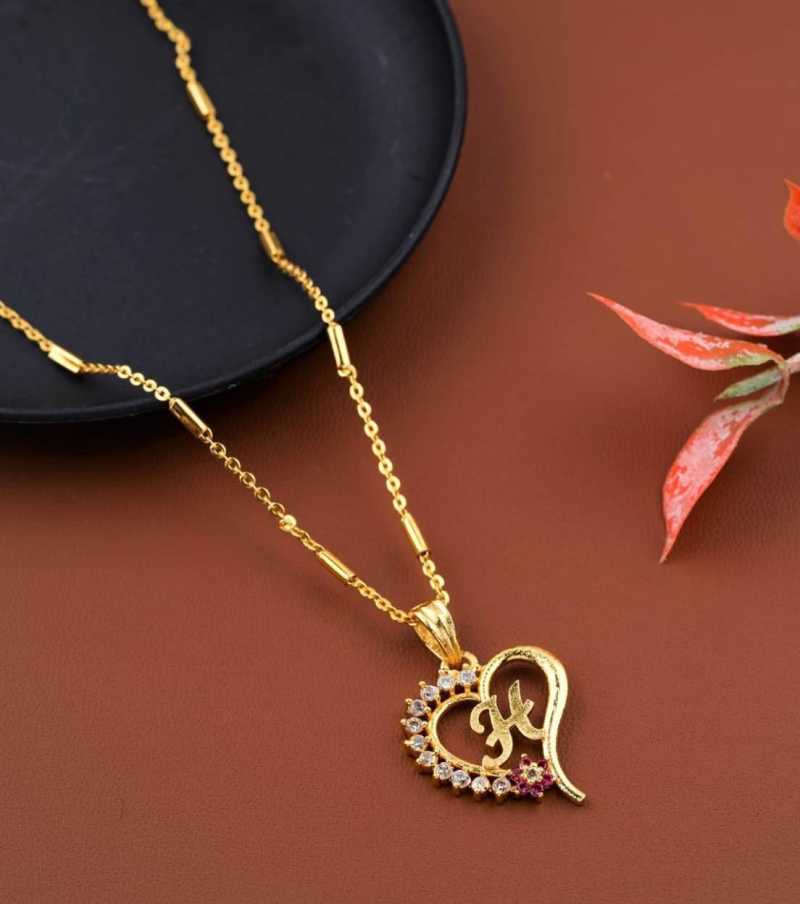 Jewel World H Letter Locket Pendants Alphabet Name Gold Plated Alloy New Model Design With 19 Inch Chain For Girls Women Gold Plated Alloy Price In India Buy Jewel World H Letter Locket