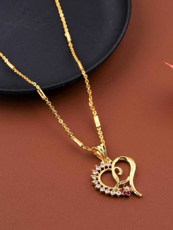 Jewel World L Letter Mangalsutra Gold Plated Pendant Locket For Girls Women Alloy Design New Model 19 Inch Short Long Stylish Traditional Fashionable Chain Alphabet Name Mangalsutras Alloy Mangalsutra Price In India Buy