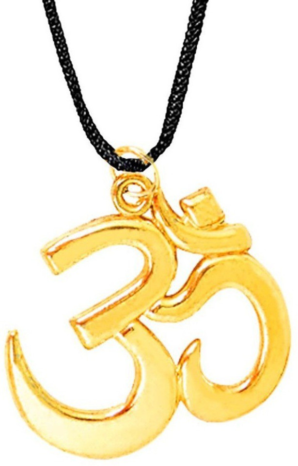 RATAN BAZAAR Gold Om Pendant Beautiful 