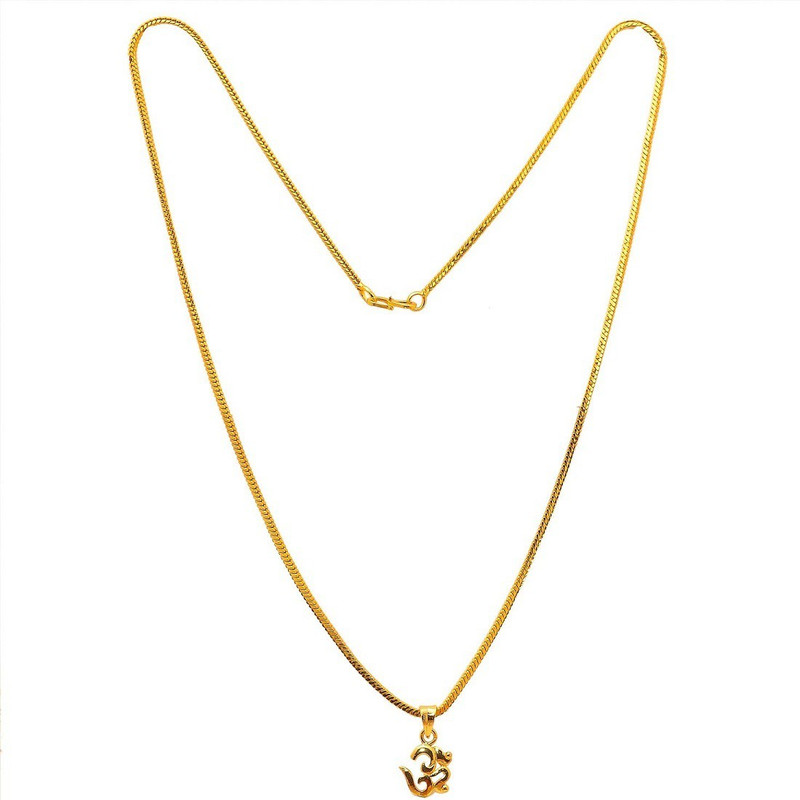 Jaipur Gemstone Gold Om Pendant 