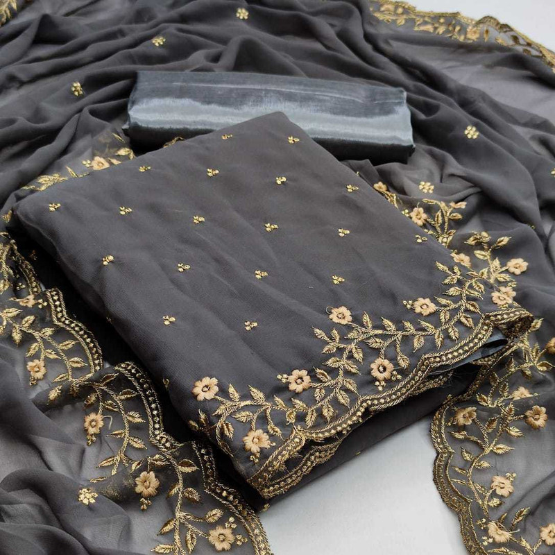 Buy pandadi Faux Georgette Embroidered 