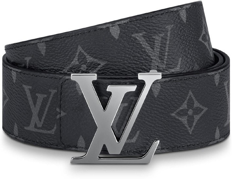 Grey, Gold Genuine Leather Belt Black 