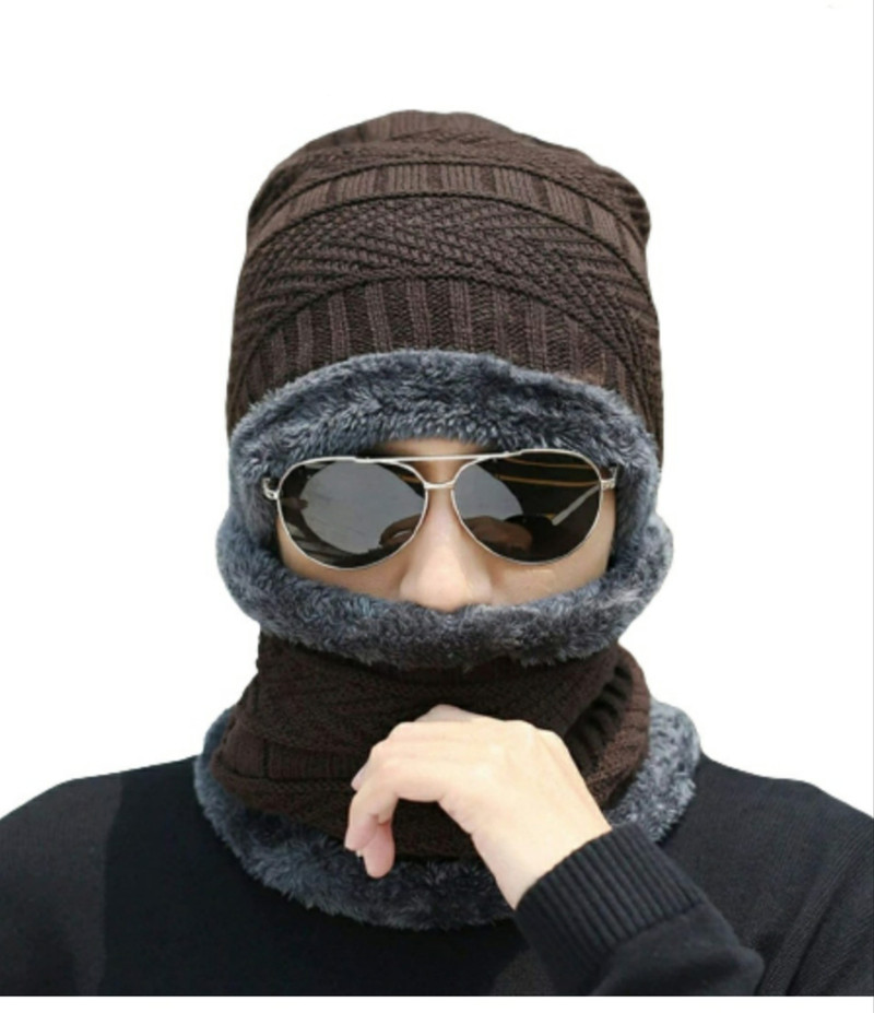 CRUMSIUM Woven Winter Cap Woolen Cap 