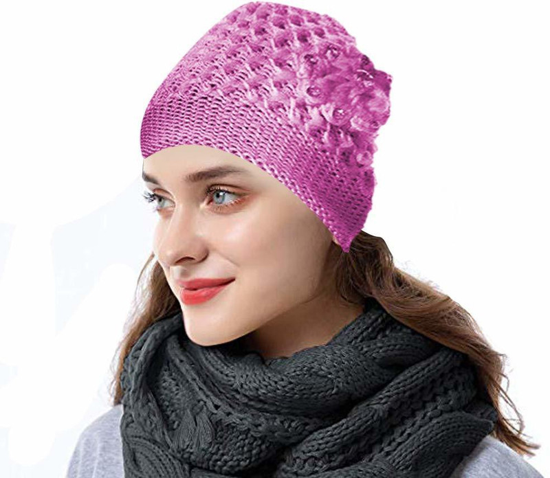 Winter Woollen Cap(Pink 