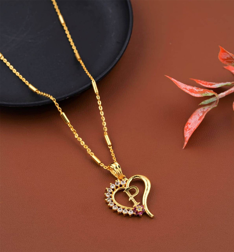 JETWAL P Letter Heart Shape Diamond 