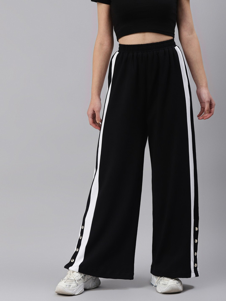 LAABHA Solid Women Black Track Pants - Buy LAABHA Solid Women Black Track Pants Online at Best Prices in India | Flipkart.com
