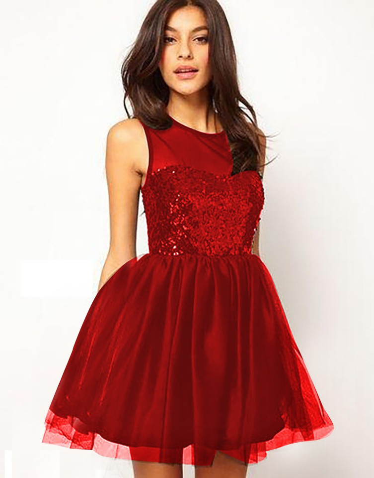 rebikatrendz Women Balloon/Bubble Red Dress - Buy rebikatrendz Women Balloon/Bubble Red Dress Online at Best Prices in India | Flipkart.com