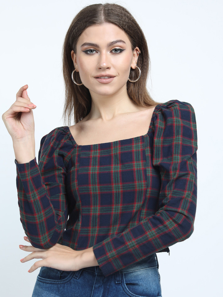 Tokyo Talkies Casual Checkered Women Multicolor Top - Buy Tokyo Talkies Casual Checkered Women Multicolor Top Online at Best Prices in India | Flipkart.com