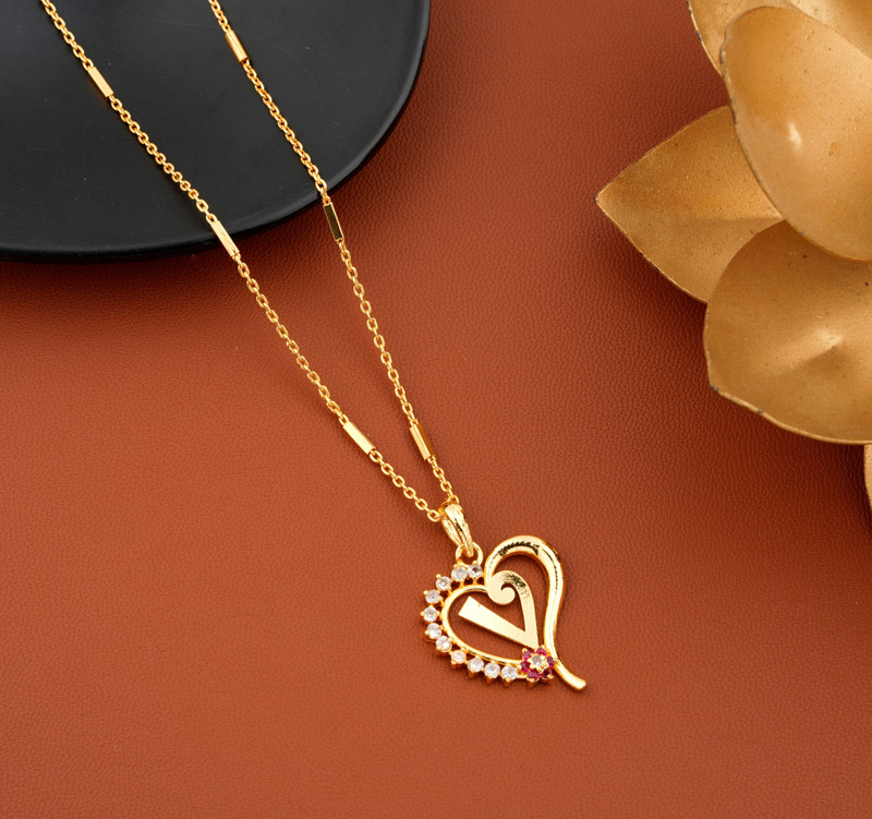 Jewel WORLD V letter locket pendants 