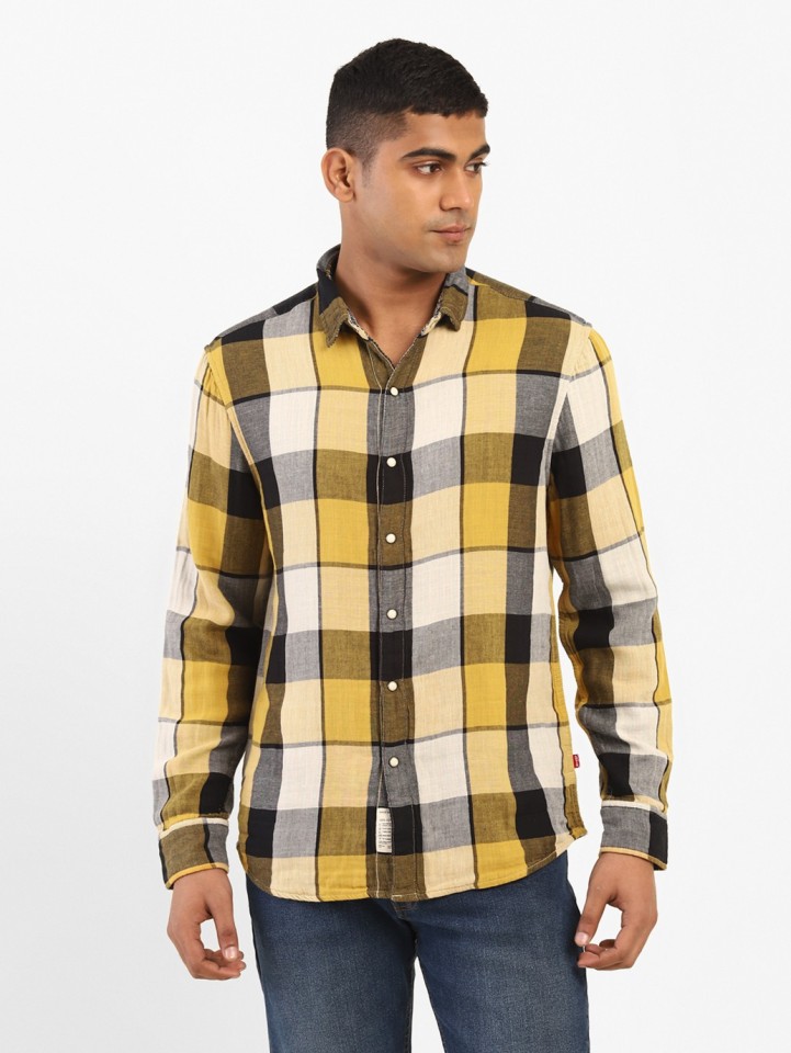 levi's men checkered casual multicolor shirt