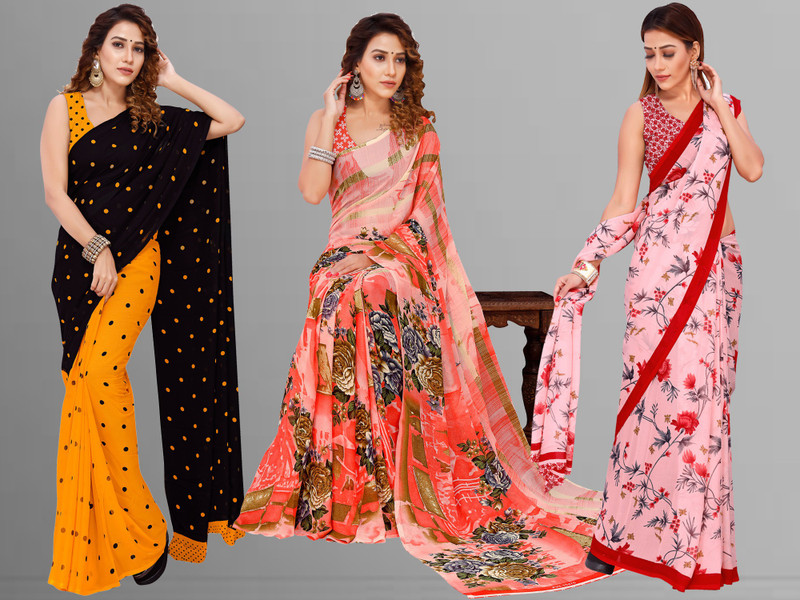 Buy kashvi sarees Floral Print Daily 