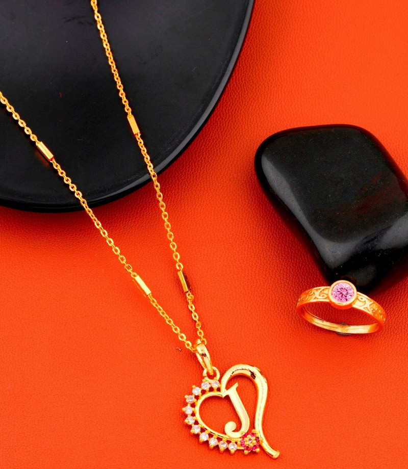 letter Diamond Pendant locket chain 