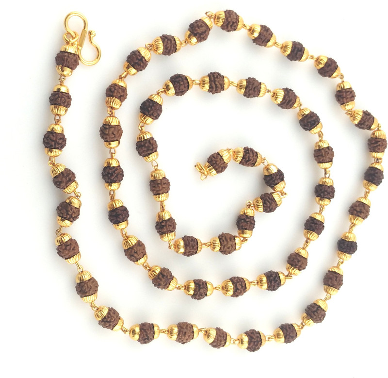 JH jewellery 5 mukhi rudraksh mala Gold 