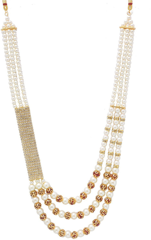Porwal Golden Silver String Polki Pearl 