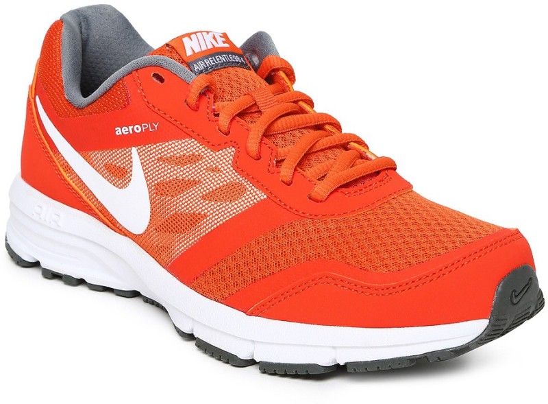 orange and white nike running shoes