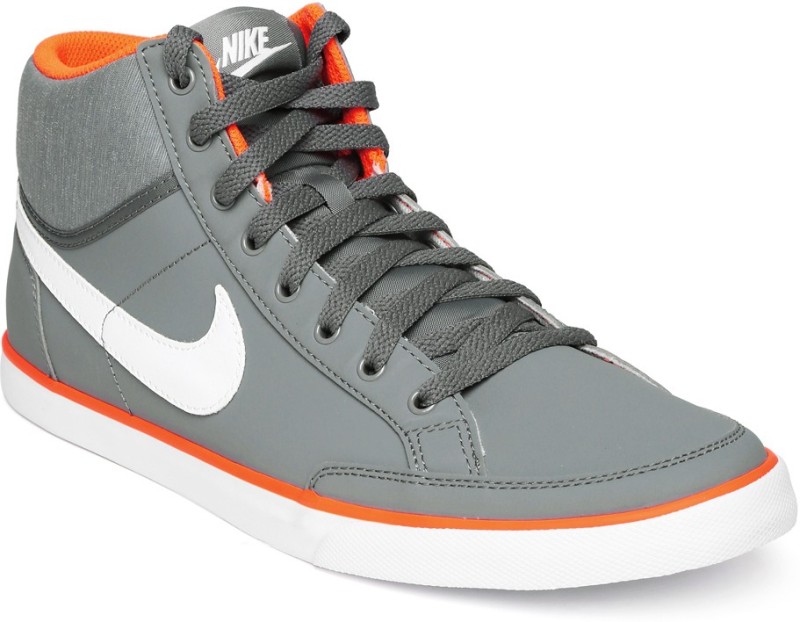 gray and orange sneakers