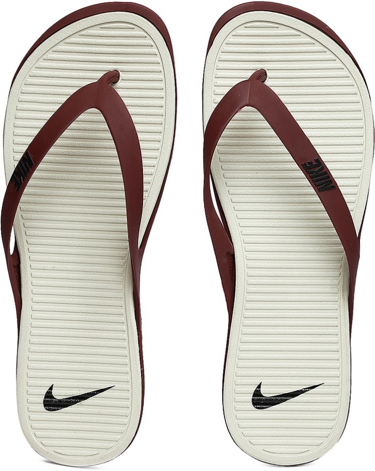 nike maroon flip flops