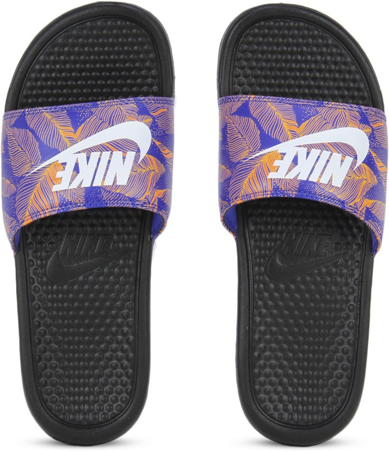 nike benassi white and blue