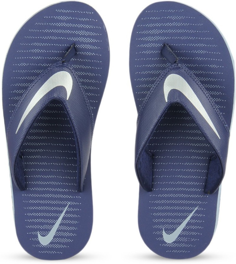 nike slippers blue