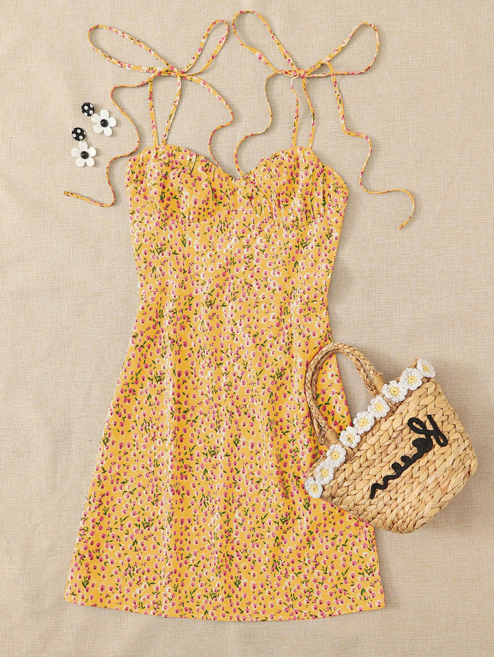 Aahwan Women A-line Yellow Mini/Short Dress - Buy Aahwan Women A-line Yellow Mini/Short Dress Online at Best Prices in India | Flipkart.com