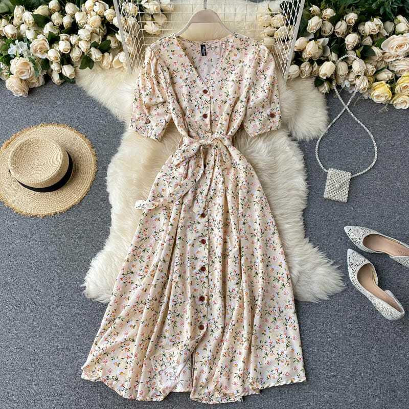 RIEKA Women A-line Beige Midi/Calf Length Dress - Buy RIEKA Women A-line Beige Midi/Calf Length Dress Online at Best Prices in India | Flipkart.com