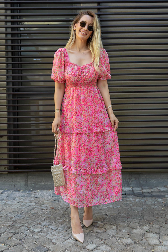 Sheetal Associates Women Maxi Pink Full Length Dress - Buy Sheetal Associates Women Maxi Pink Full Length Dress Online at Best Prices in India | Flipkart.com