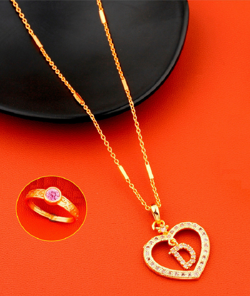 letter Diamond Pendant locket chain 