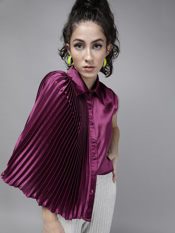 THE DRY STATE Women Solid Casual Purple Shirt - Buy THE DRY STATE Women Solid Casual Purple Shirt Online at Best Prices in India | Flipkart.com
