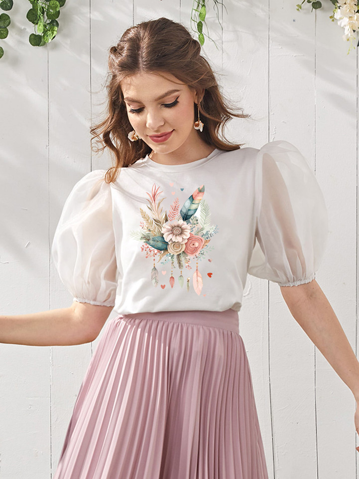 DL Fashion Casual Printed Women White Top - Buy DL Fashion Casual Printed Women White Top Online at Best Prices in India | Flipkart.com