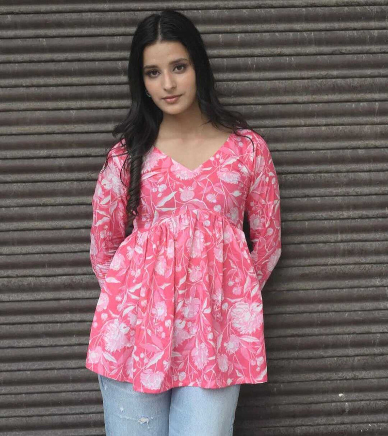 Vrishabhanulali Formal Floral Print Women Pink Top - Buy Vrishabhanulali Formal Floral Print Women Pink Top Online at Best Prices in India | Flipkart.com