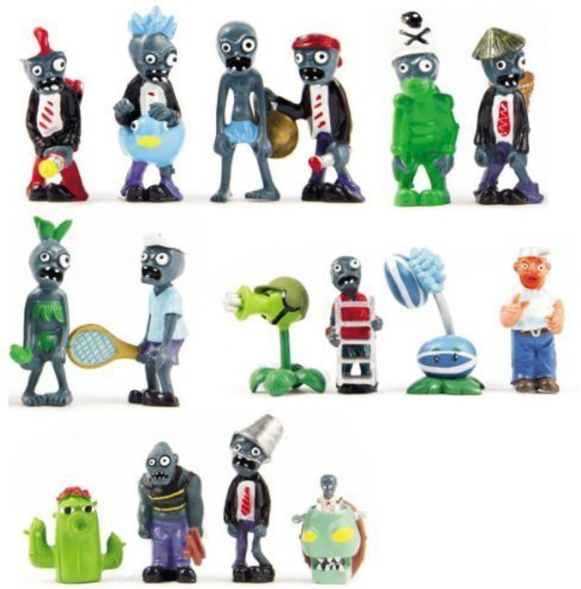 16 Pcs Plants Vs Zombies Toys Garden Warfare Action Figures Set Display Toy