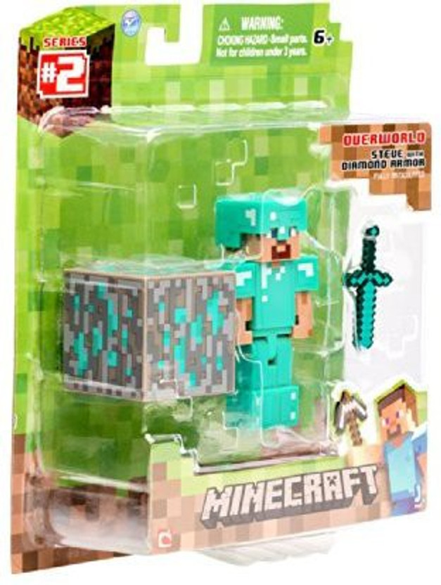 New - A Minecraft Movie Diamond Armor Steve & Wolf 4" Figure