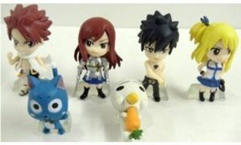 Qiyun Hard To Find Fairy Tail 6 Piece Figure Set Featuring