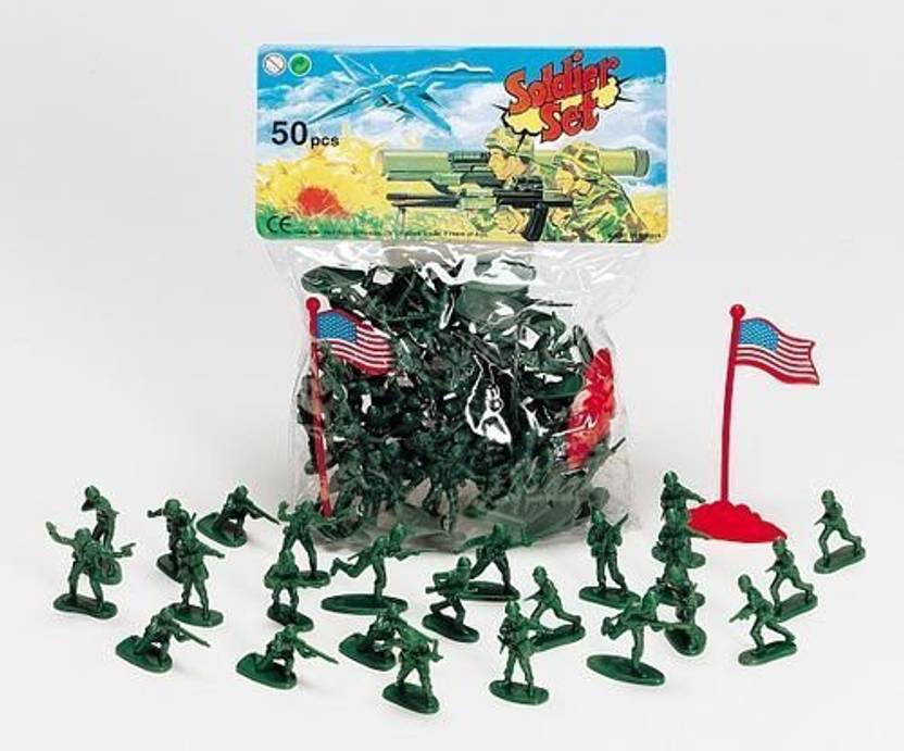 Soldier Set Classic Toy Green Army Men 50 Piece Plastic Soldier Set (50