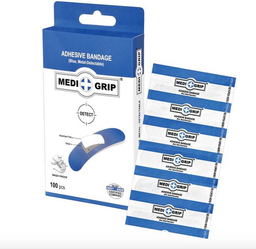 Medigrip Blue, Metal Detectable Adhesive Band Aid Price in India Buy