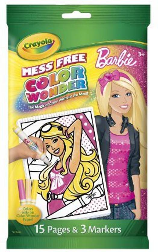 crayola color wonder barbie mini coloring pad and markers color
