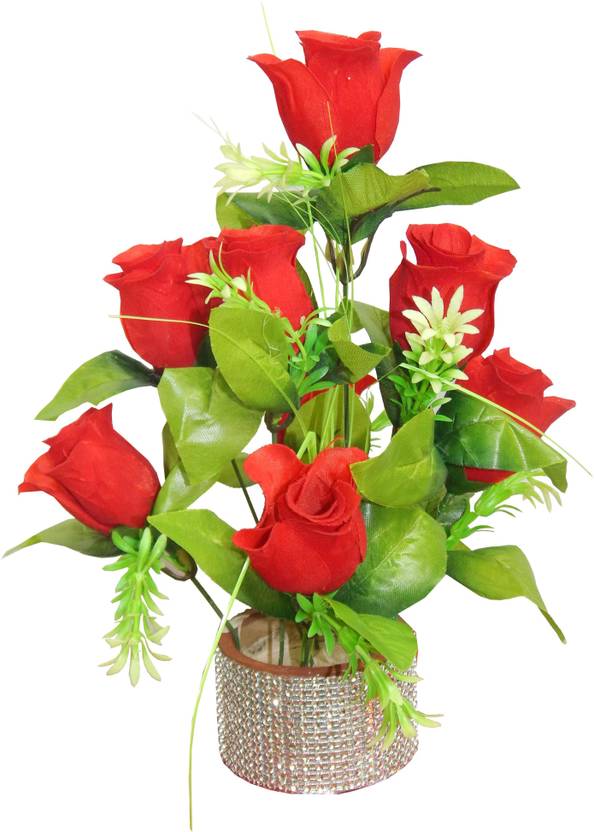 Best Flower Bestflow005 Red Rose Artificial Flower with Pot Price in India Buy Best Flower