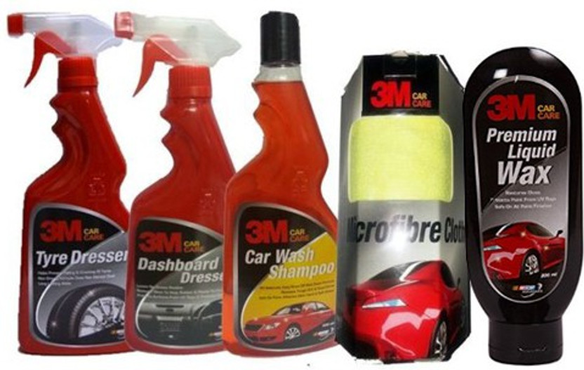 3M 1 Car Care kit Tyre Polish, 1 DashboardPolish, 1 Shampoo, 1 Liquid Wax, 1 Wipe - Big Combo