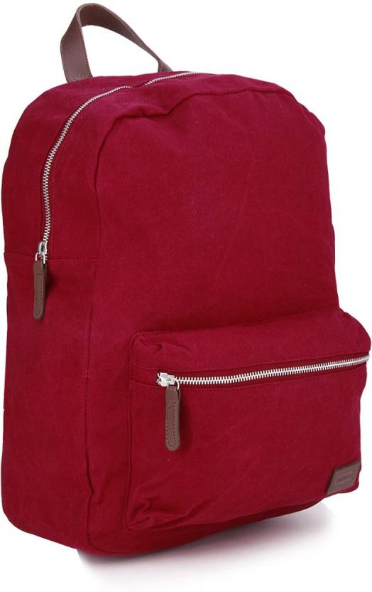 LEVI'S Coated Canvas bag with leather patch  L Laptop Backpack Red -  Price in India 