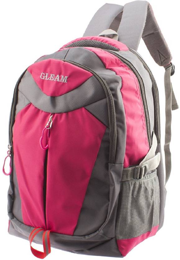 Gleam Trendy Multicolour School College Bag Pink Grey 30 L Backpack