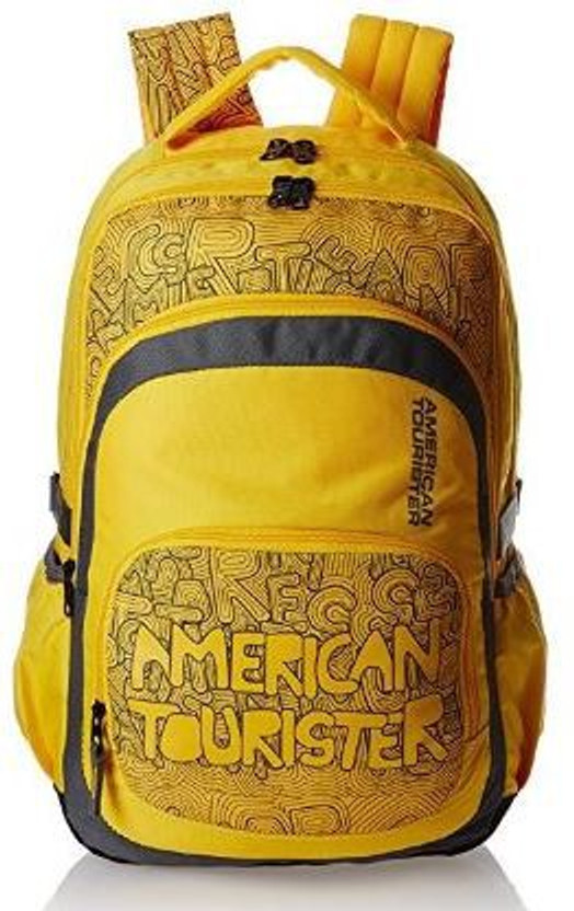 American tourister yellow backpack