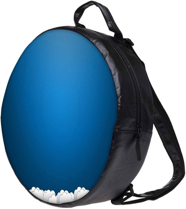 SNOOGG Blue And White Clouds Bookbag Rounded Backpack
