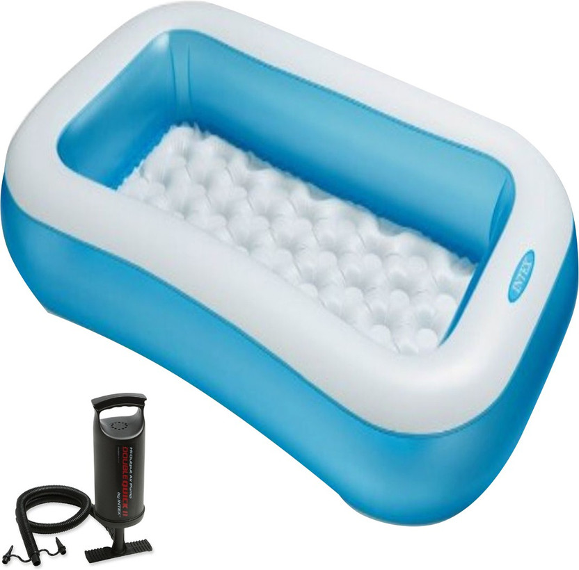 INTEX Aadoo 5 Feet Ract Kids Bath Tub with Air Pump Inflatable Swimming Pool(Multicolor)