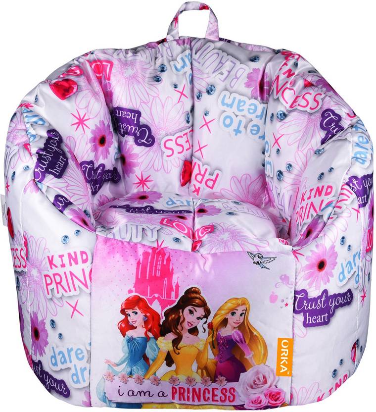 orka xl princess digital printed kids bean bag sofa with bean